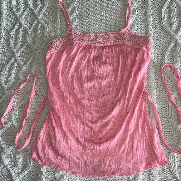 Vintage Y2K Coquette Baby Pink Tank Top - Picture 1 of 8